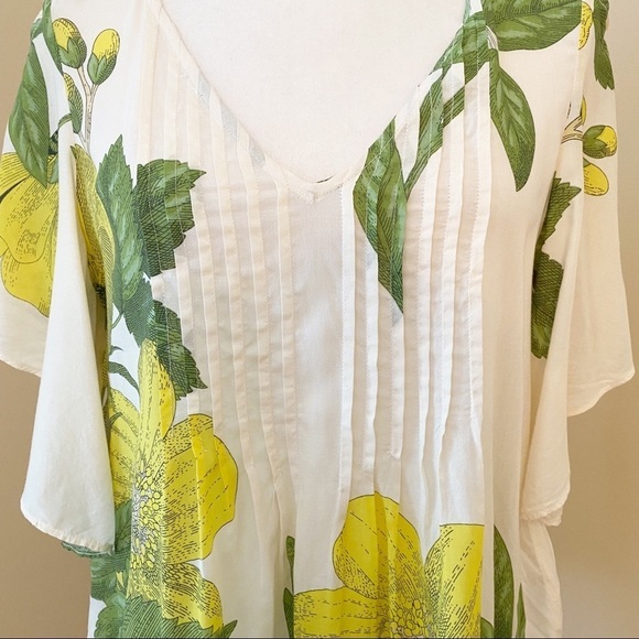 Anthropologie Maeve Floral Flutter Sleeve Maya Top - 2 - Picture 10 of 14